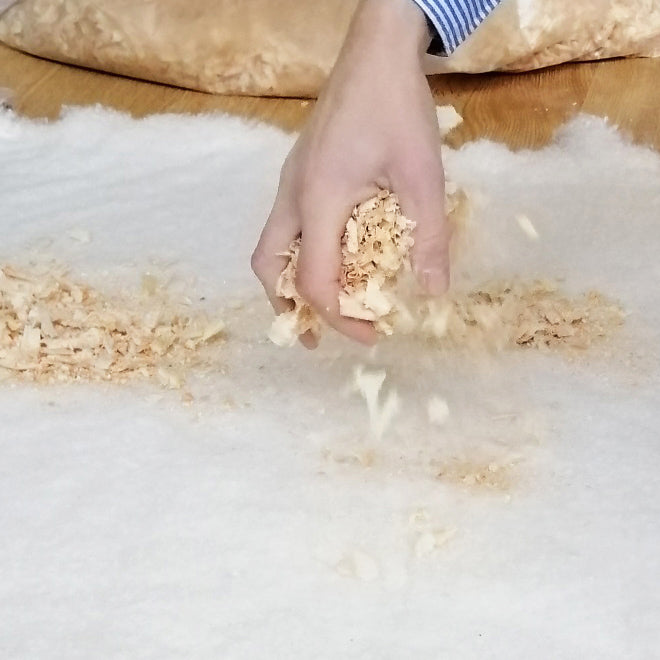 Hütte cushion stuffing - cotton and Swiss Pine curls